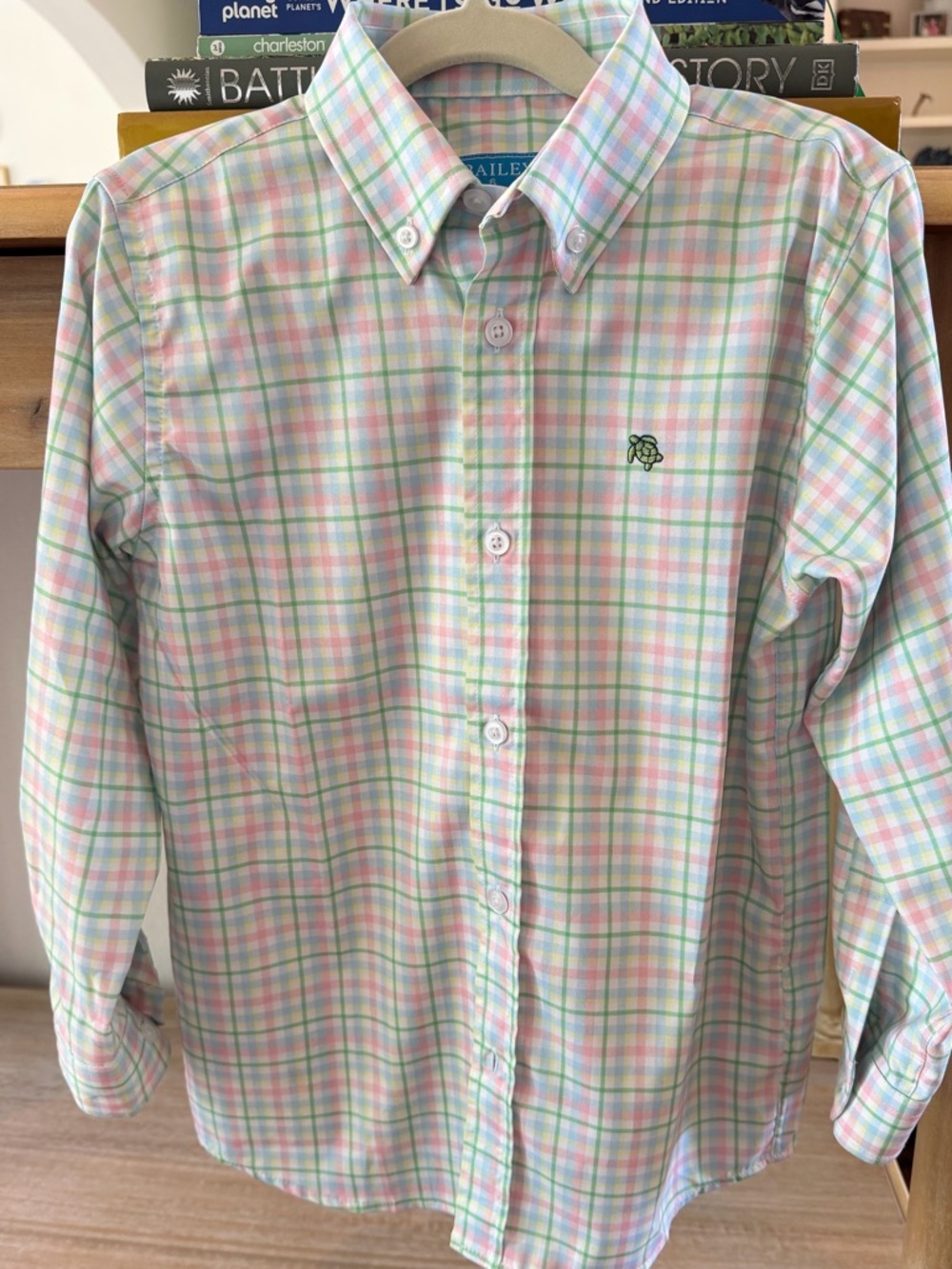 Boys' Pastel Performance Plaid Button-Down Shirt - Multicolor Size 6